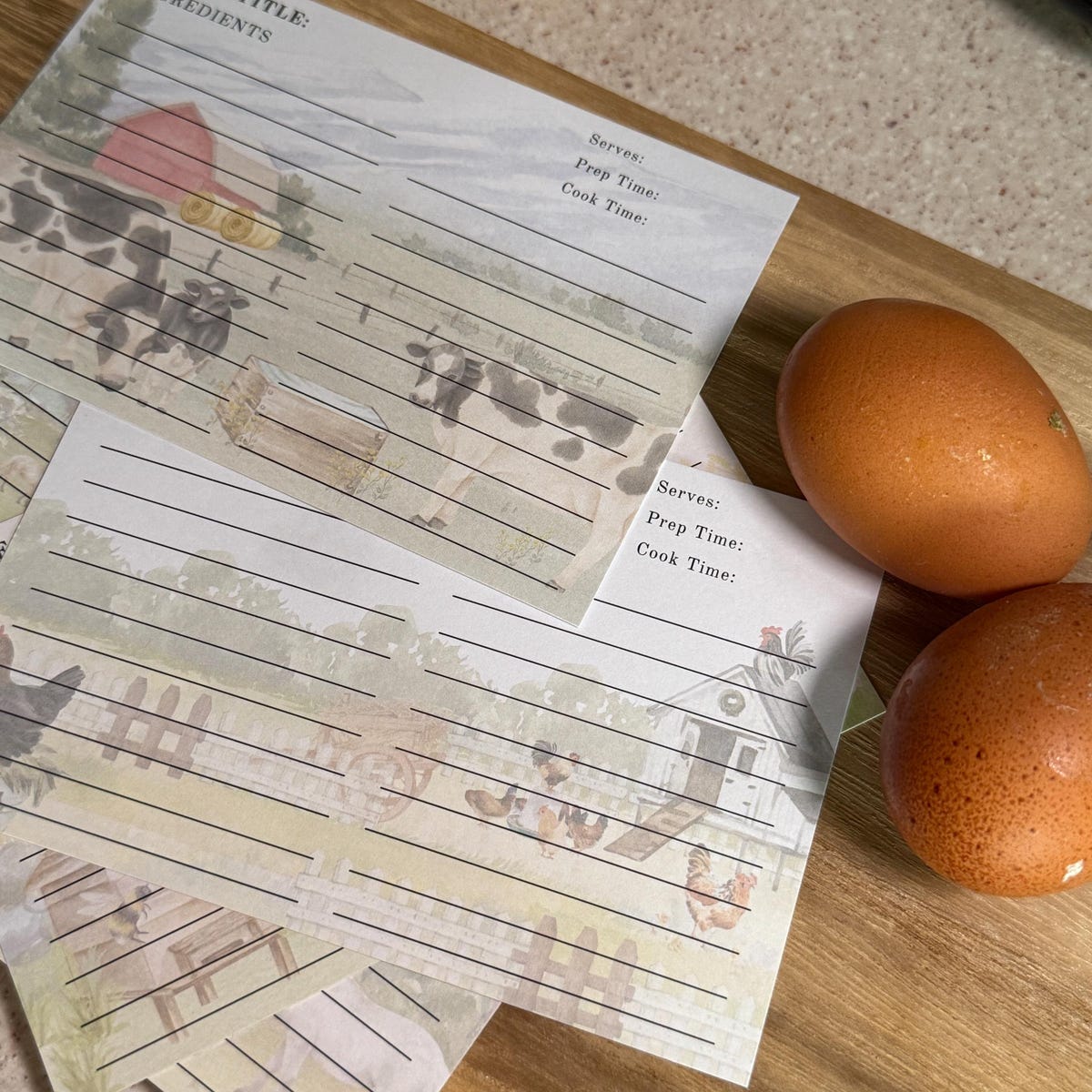 Farmhouse Recipe Cards - Etsy