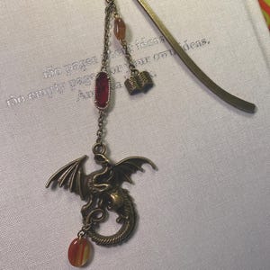 DYUO - Dragon Metal Bookmark Bronze, Reader Bookmark, Hook Bookmark, Gifts for Book Lovers, Bookmarks, Handmade