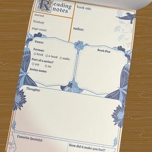 DYUO - Reverie Book Review Notepad, 50 fogli, Blocco note per recensioni di libri, Diario di revisione, Cancelleria per lettori, Diario di lettura, Regalo per amanti dei libri