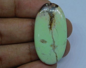 Lemon Chrysoprase Cabochon, Natural Lemon Chrysoprase gemstone, flat back gemstone, Loose Stone For Jewelry, Pendant Stone, Cabochon #4940