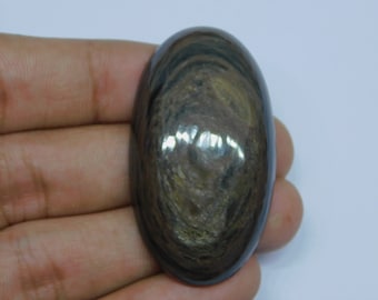 Obsidienne dorée naturelle, cabochons d'obsidienne dorée, obsidienne de première qualité, pierre précieuse en vrac 76 cts. 46X26MM