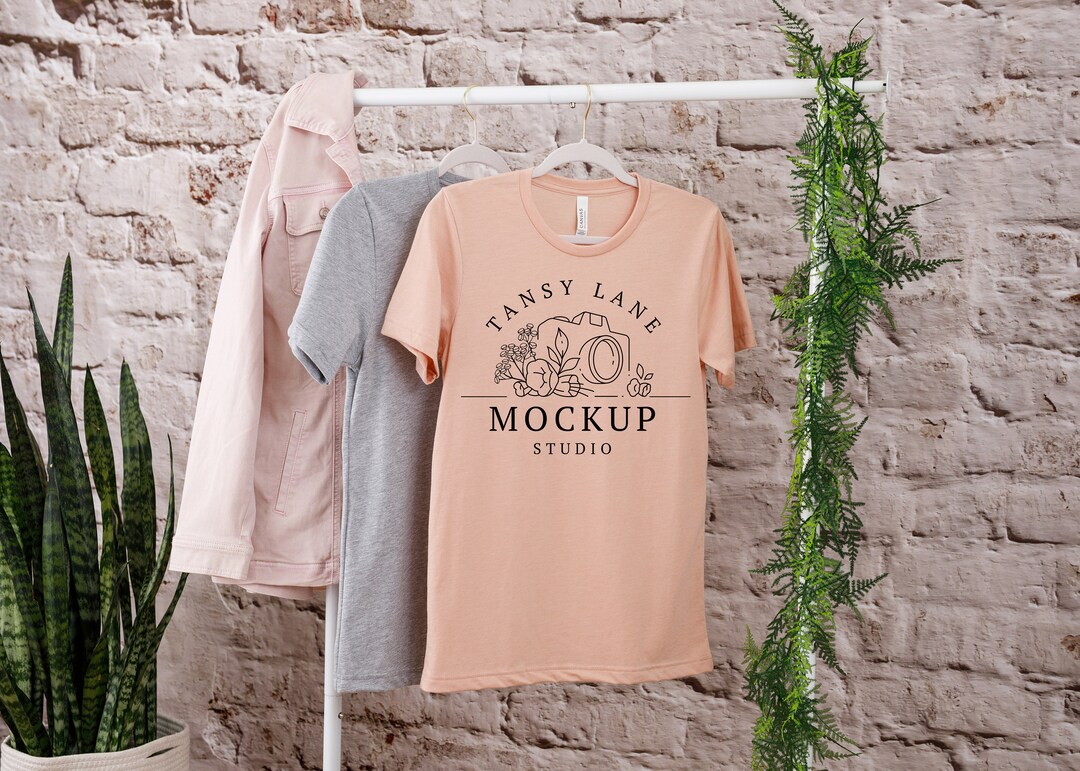 Bella Canvas Shirt Mockup, T-shirt Mockup, Heather Peach Bella Canvas ...