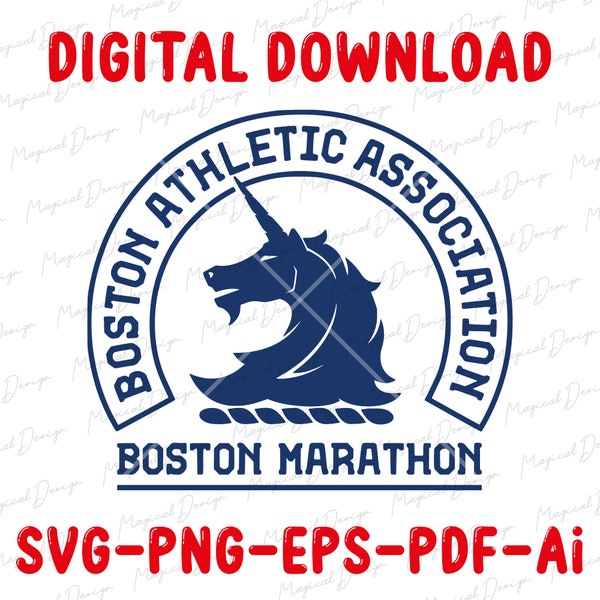 Unicorn Runner Boston Marathon SVG, Athletic Association Graphic PNG, Casual Sports Shirt Design, Athletic Boston Svg, Boston Marathon Png