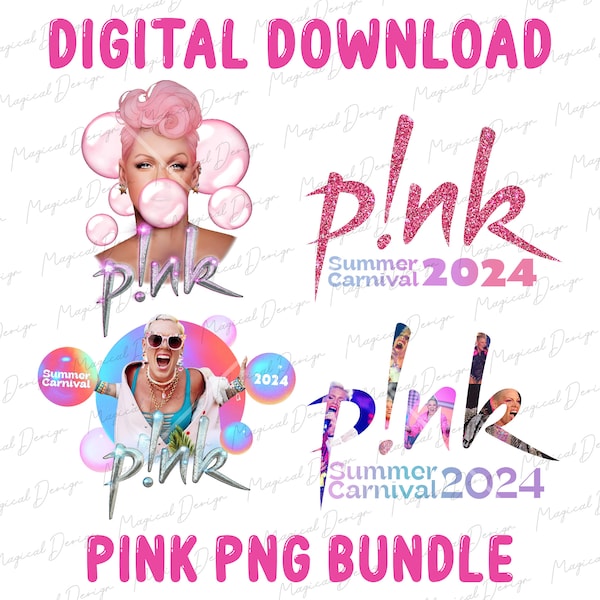 Bundle Pink Summer Carnival Png 2024, P!nk Summer Carnival 2024 Tour, Pink Tour 2024 Australia, Pink Tour 2024 European, gift for pink fan