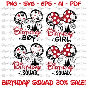 Birthday Squad SVG, Bundle Squad Svg, Birthday Girl Png, Birthday Boy Svg, Vacay Mode Svg, Family Trip Png, Files For Cricut Sublimation