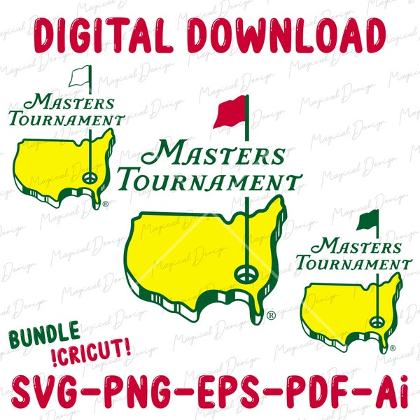 Masters Symbol Black Svg, masters golf party Png, Masters Golf Party, 3 color flag Masters svg, Cricut Cut file Clipart, Digital Download