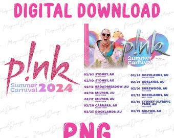 Pink Summer Carnival Png 2024 P!nk Summer Carnival Tour PNG, Pink Tour 2024 Australia Png Digital Downlad, Gift For Pink Fan