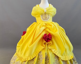 Enchanting Princess Belle Costume for Toddler | Beauty and The Beast Birthday Dress | Baby Girl&#39;s Special Occasion Gown