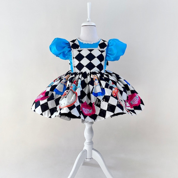 Alice in Wonderland Costume, Alice in Wonderland Baby Dress, Kids Halloween Costume, Baby Birthday Costume