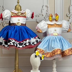 Jessie Baby Dress for Toddler Jessie Costume Girls Toy Story Jessie Cowgirl Farm Outfit