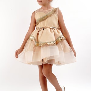 Disfraz De Princesa Pocahontas Para Niña Con Collar – Vestido De Una Pieza Con Estampado 3D Y Hombro Descubierto, Tallas 3 A 11 Años