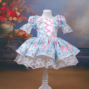 Floral Organza Flower Girl Dress, Girls Party Dress, Girls Photo Shoot Dress, toddler birthday tutu dress, minibride bridesmades dress