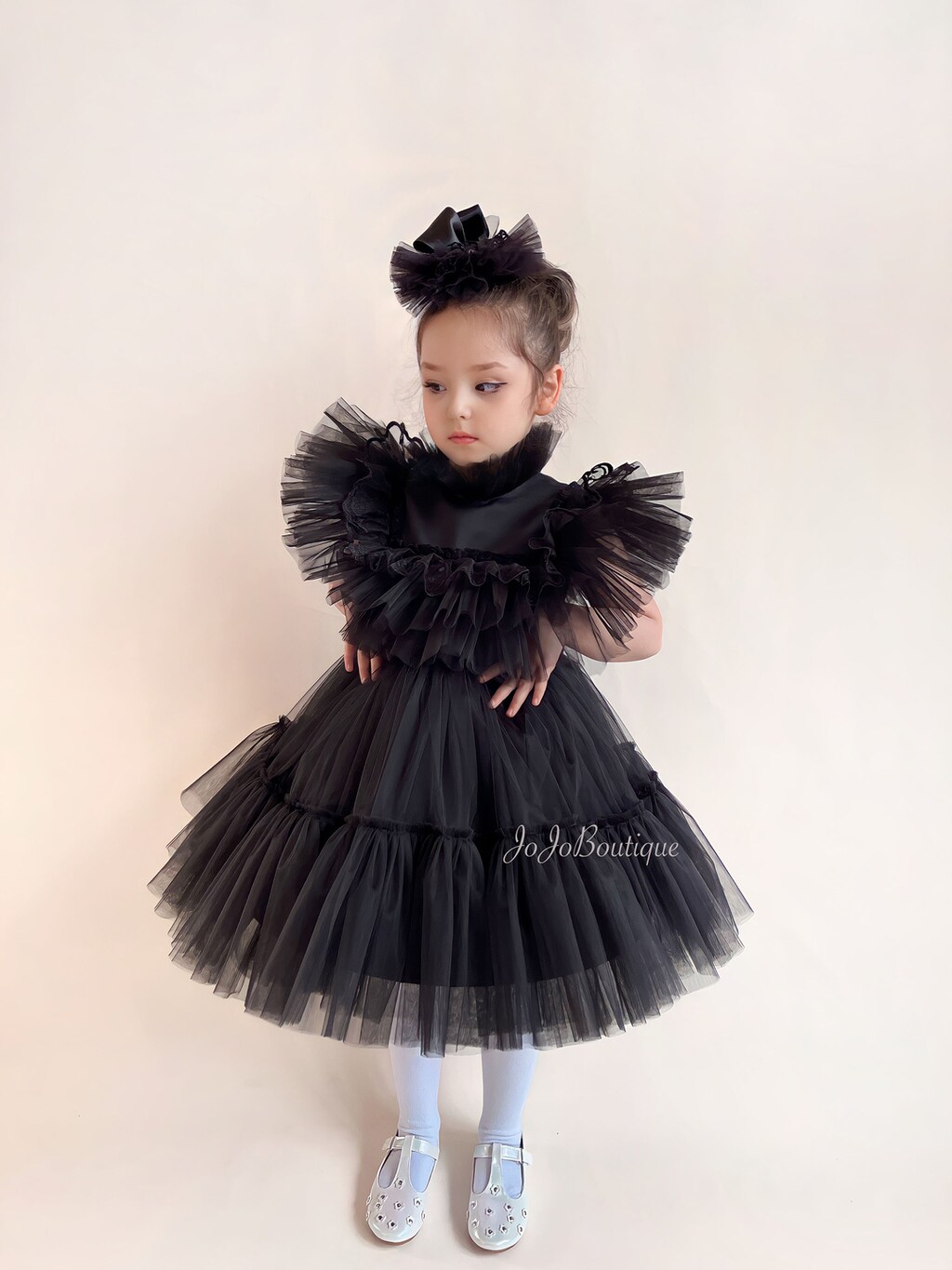 Loalirando Tutina Da Halloween Per Neonata – Abito In Tulle Nero Con Maniche Lunghe, 95% Cotone, Taglia 12-18 Mesi