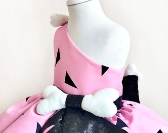Halloween Toddler Costume,Pebble Costume for Toddler, Flinstones Birthday Dress,  Baby Christmas Gift