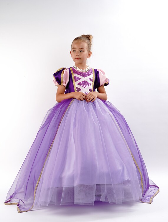 Rapunzel Princess Dress, Purple Tulle Fairytale Costume, Toddler Birthday Outfit Rapunzel Princess Dress, Purple Tulle Fairytale Costume, Toddler Birthday Outfit