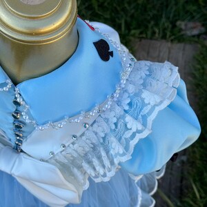 Alice in Wonderland Dress, Toddler Storybook Costume, Blue Fairytale Party Outfit image 5