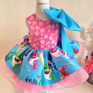 Déguisement bébé requin pour 1er anniversaire - Robe rose pour occasions spéciales - Jolie tenue pour bébé fille