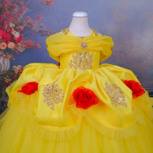 Belle Dress, Disney Princess Dress Beauty and the Beast Belle Costume, Yellow Dress, for toddler, child, girl, Princess Costume