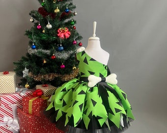 Pebbles Flintstone Toddler Costume Dress, Stone Age Birthday Outfit, Prehistoric Party Costume