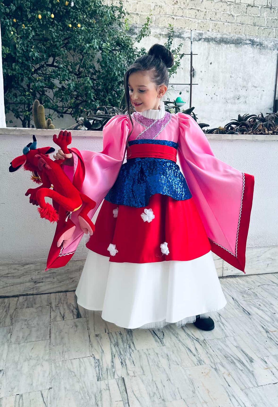 Mulan Inspired Prom Dress Handmade Mulan Inspired Costume Dress, Satin Long  Skirt