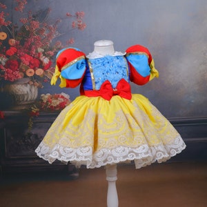 Princess Costume from Snow White, Baby Costume Snow White Birthday Dress, Disney Toddler Tutu Costume