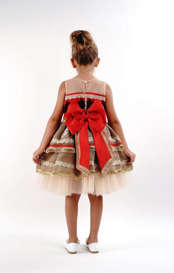 open lace back dress Polynesian Princess with Hair Clip (Large 5-7 Years)  A2Z Science & Toys