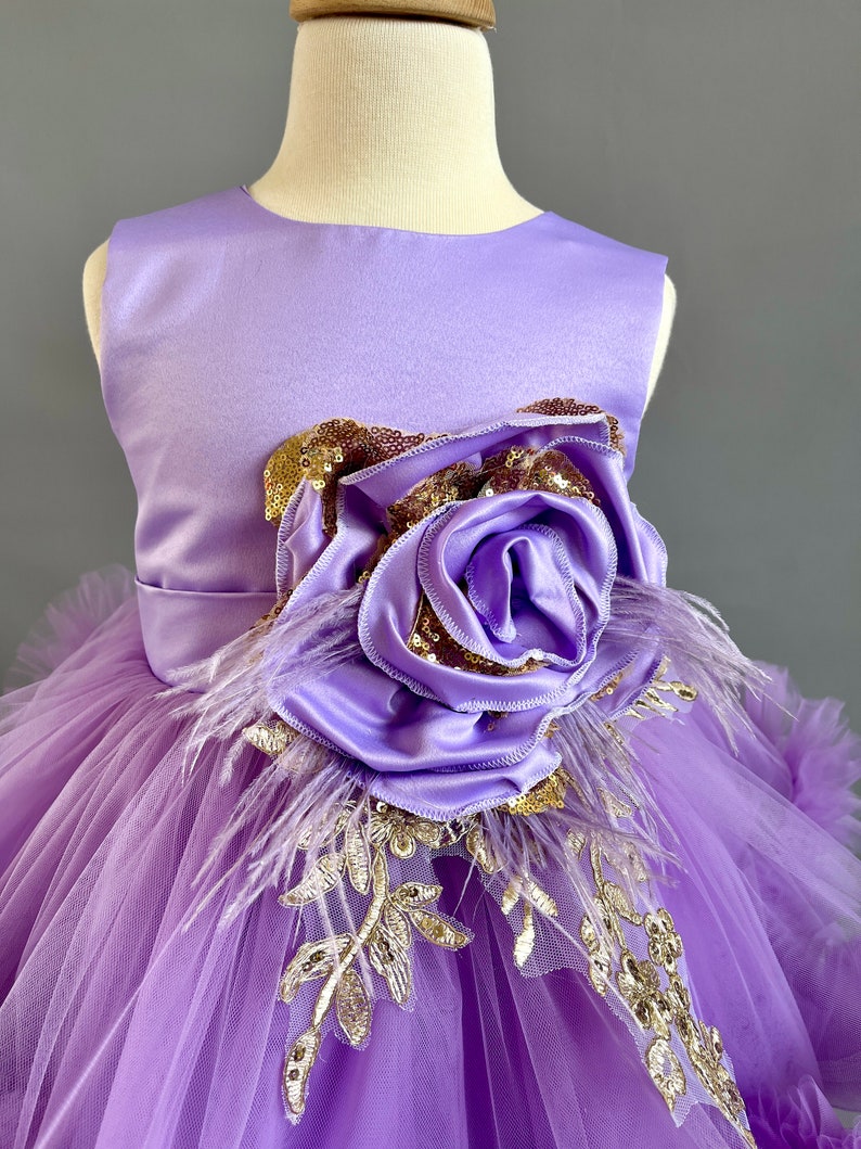 Lilac Romantic Lace Elegant Long Chiffon Ball Gown Party Dress Date Dress DP2911