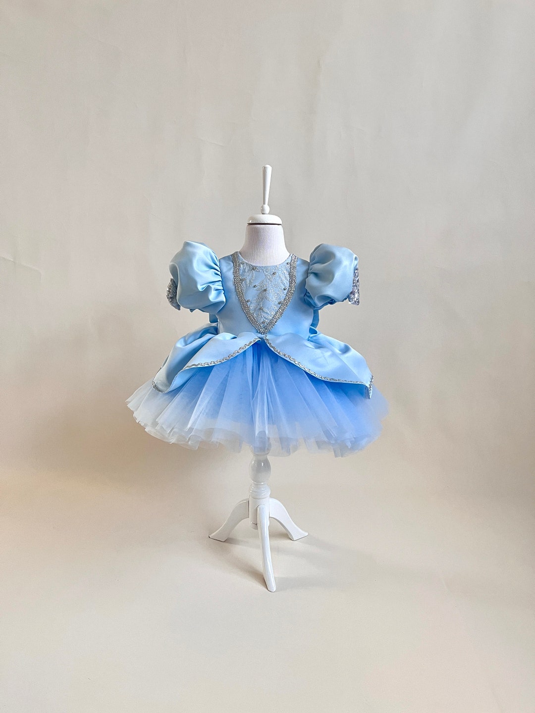 BABINE - Cinderella Drop Waist Dress - Blue