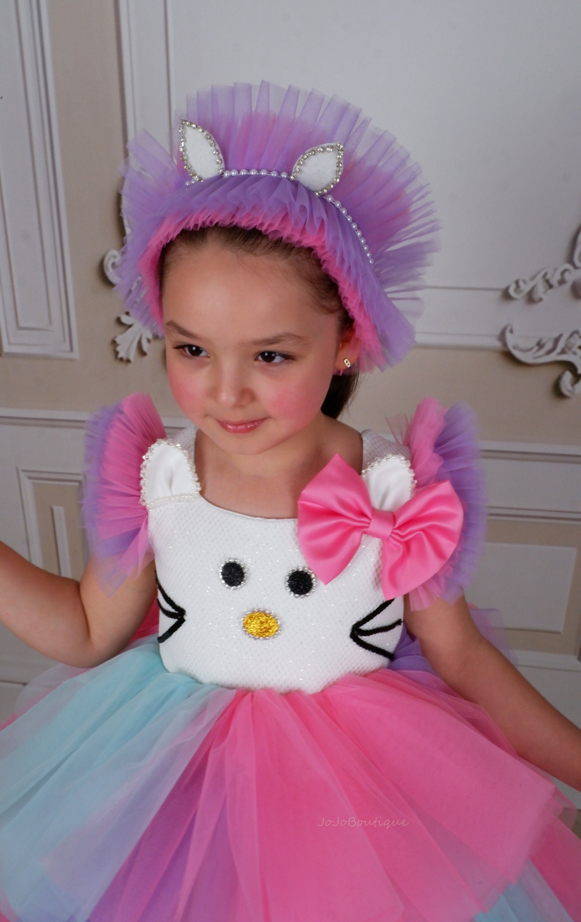 hello kitty dress pink NGOrder Print Mini Inspired by vibrant colors Satin Puff-Sleeve Sequin Character-Themed Hello