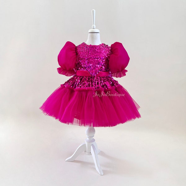 Ball Gown for Toddler Birthday Dress Baby Pink Princess Outfit Prom Dress Pink Party Dress Tutu Girl Pink Tutu Costume