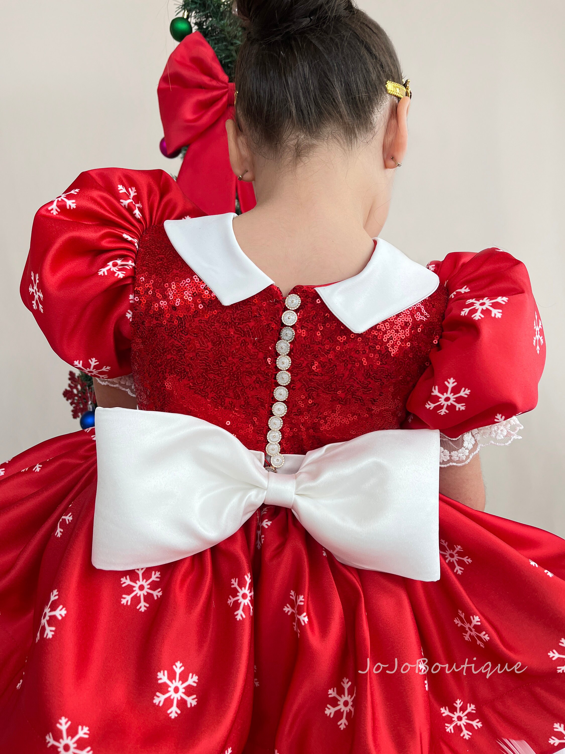 red snowflake bow tie flare dress Ooh! La La! Couture Fh2 The Snowflake Dress - Size: 3T
