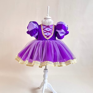 Costume Principessa Raperonzolo Rosa viola per bambina dai 3 ai 6 anni  Carnevale
