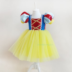 Red Snow White Costume, Snow White Birthday Dress, Red Skirted Dress, Disney Inspired