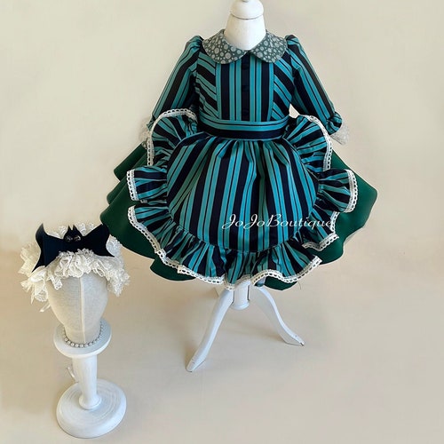 The Haunted Mansion Maid Costume For Kids - Green Cosplay Dress, Size 8 Years