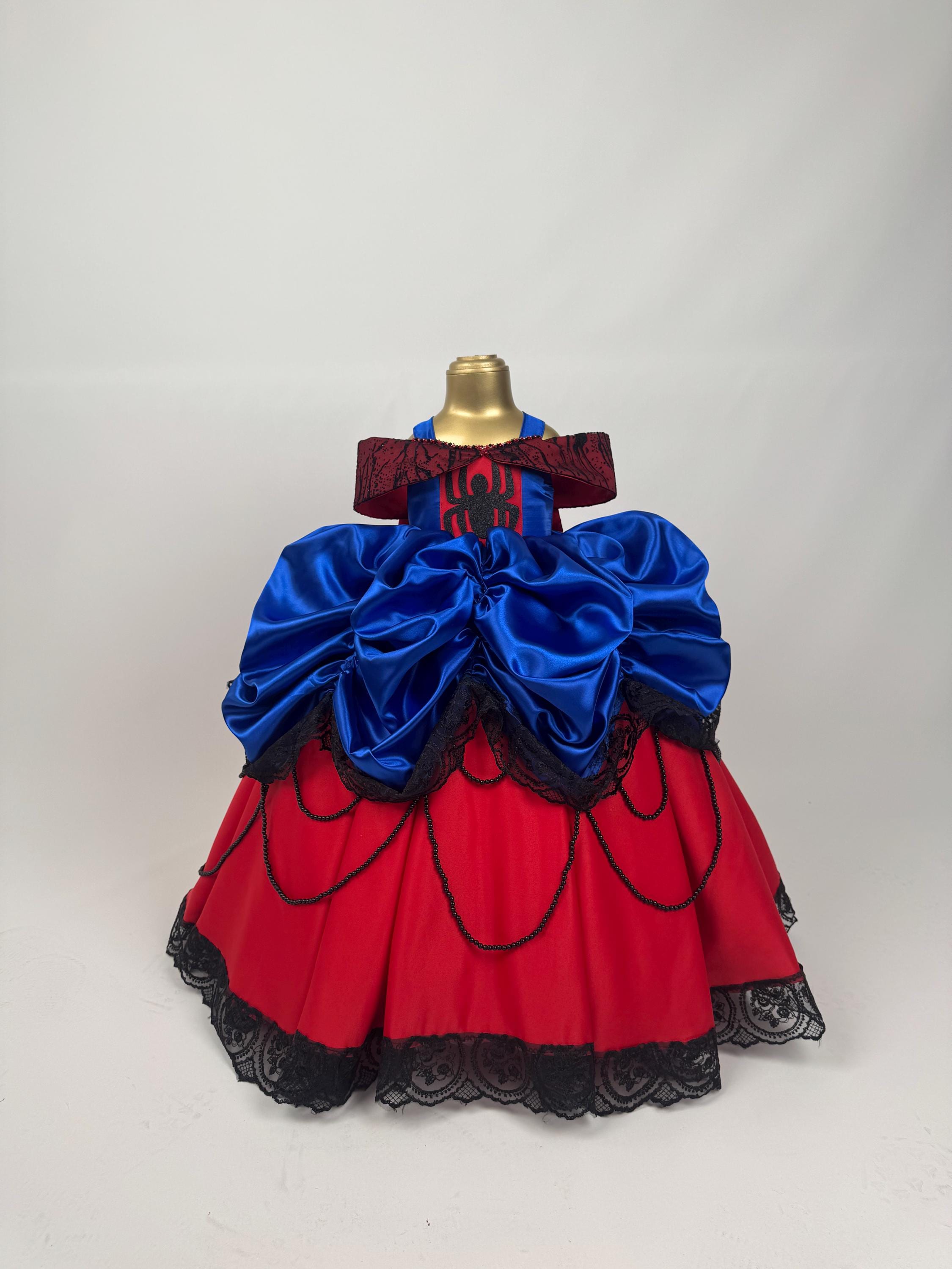strapless open back dress Spider-Man Little Girls Mesh Tulle Dress - Spider-Man, Red main image 0