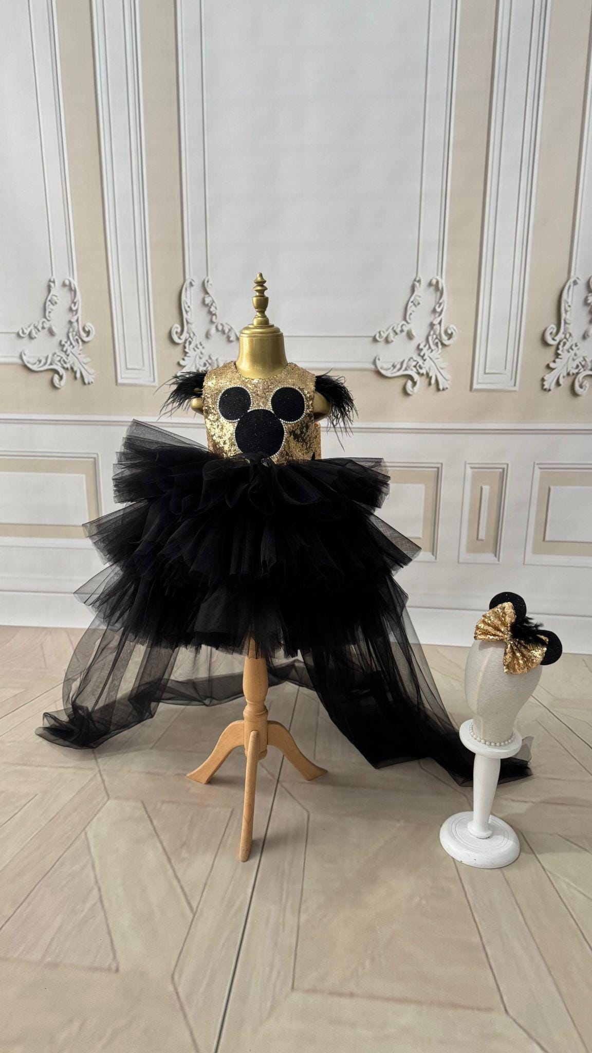 black and gold tutu dress First birthday dress-first birthday tutu dress- Black And Gold Tutu Dr Pink Toes & Hair Bows