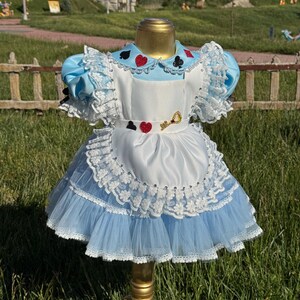 Alice in Wonderland Dress, Toddler Storybook Costume, Blue Fairytale Party Outfit image 2