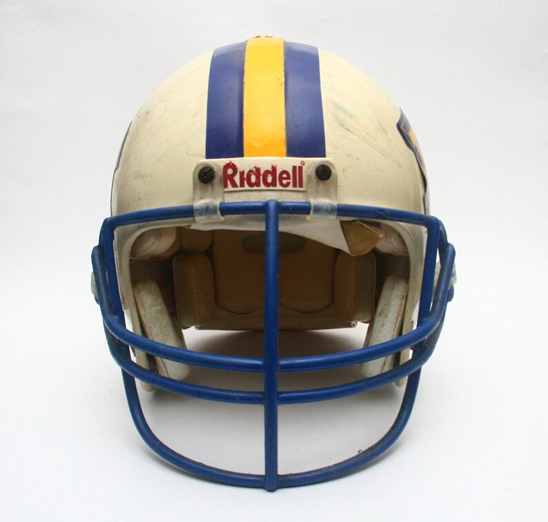 Old Riddell Logo Vintage Game Used 1990s Pine Tree Pirates Riddell VSR 2 Football Helmet ...