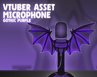 Vtuber Microphone Asset, Purple Gothic Vampire Vtuber Asset.