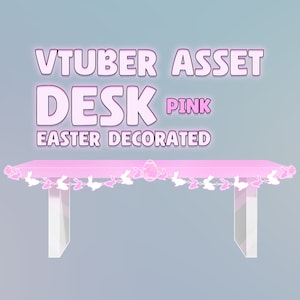 Easter Vtuber Desk Asset, Pink Easter Vtuber assets desk, Vtuber asset, Vtuber desk, pngtuber assets, Assets for Vtuber Accessory