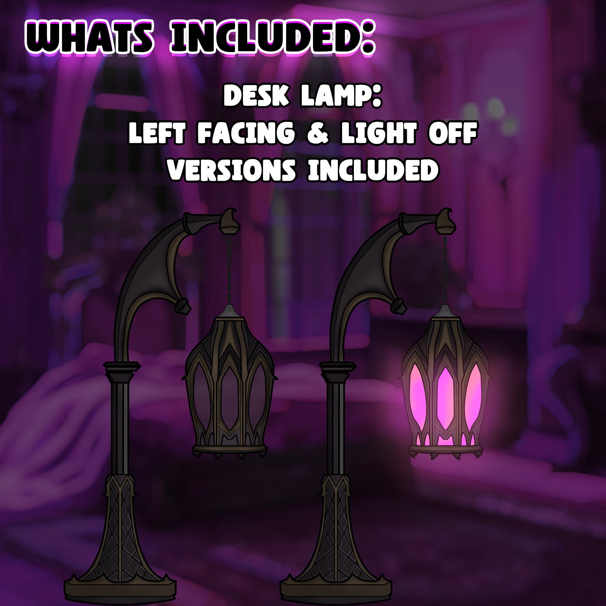 Gothic Vampire Vtuber Setup Assets, Vtuber Desk Chair, Vtuber Bundle ...