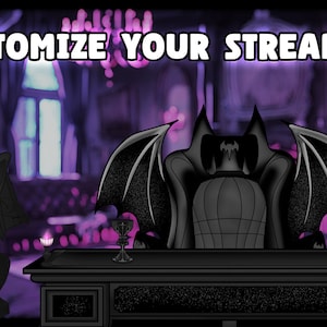 Gothic Vampire Vtuber Setup Assets, Vtuber Desk Chair, Vtuber Bundle ...