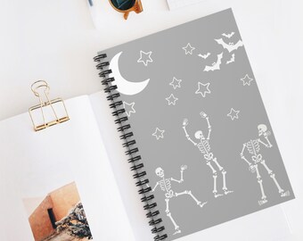 Skeleton Journal, Gothic Notebook, Halloween Gift, Writing Notebook, Unique Journal, Spooky Stationery