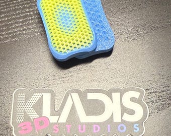 Matte Blue Fidget Slider: 3-Click Haptic, Glow-in-Dark Green