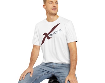 Sneaker Drop Burgundy/Gray on White | Polyester Tee