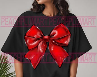Lazo rojo png, descarga de diseño de sublimación de lazo rojo con aerógrafo png, lazo rojo brillante png, camiseta con aerógrafo png, lazo rojo coqueto png