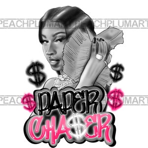 Paper Chaser Png, Paper Chaser Svg, Paper Chaser Nubian Girl Png, Paper Chaser Nubian Girl Svg, Hustle Black Woman Png, Hustle Svg