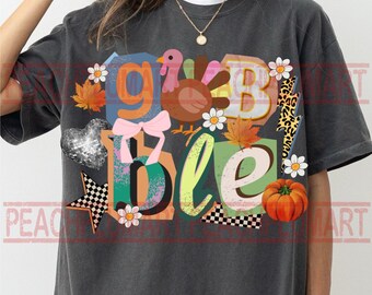 Thanksgiving Turkey PNG, Thanksgiving Gobble PNG, Gobble Png, Thanksgiving Sublimation, Fall collage png, Preppy Thanksgiving Png, Autumn