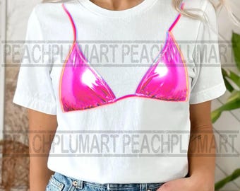 Roze bikini png, bikini png, zomer png, zomersublimaties, bikinitop png, bikini sublimatie ontwerp digitale download