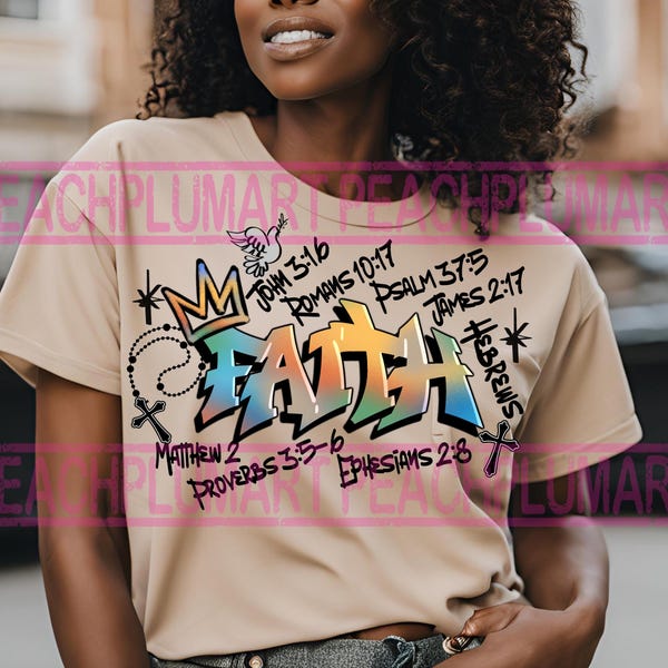 Descarga de diseño de sublimación de graffiti cristiano, fe png, cristiano png, religioso png, versículo bíblico png, descarga de diseños sublimar